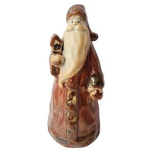 Vintage Ceramic Santa Claus Figurine Birdhouse Long Robe 5" Christmas Decor